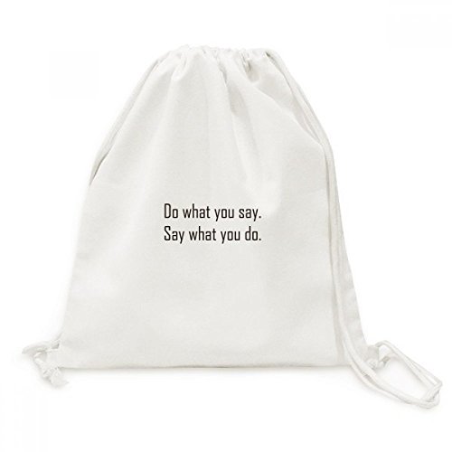 Sac à dos cordon en toile durable avec texte inspirant philosophique