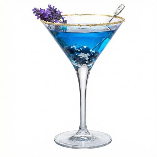 Restaurantware-Voglia Nude 7.75 Ounce Martini Glasses, Set Of 6 Crystal Martini Glasses - Laser-Cut Rim, Dishwasher-Safe Glassware, Fine-Blown Crystal Cocktail Glass, Serve Manhattans or Cosmos
