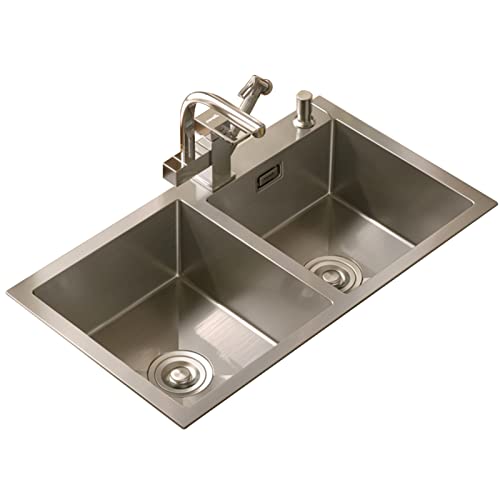 Évier de camping-car et bar en inox 304 double cuve pour espaces optimisés
