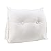 QZENENE Almohada triangular de 24 x 8 x 20 pulgadas, almohada triangular grande para lectura, cojín de respaldo para sofá cama, almohadilla lumbar, color blanco