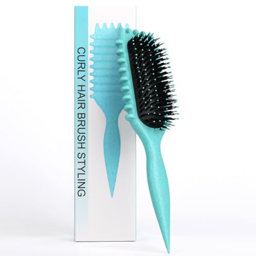 Curly Hair Brush Defining curl brush bounce curlCurl Define Styling Brush for Curly Hair Shaping and Styling Womens and Men Curls (#green stripe)