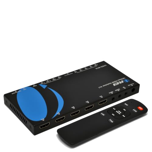 Image of OREI 4K 4x1 HDMI Switcher, Switch Between 3 Input, 1 x Soundbar to 1 TV eARC /ARC - HDMI 2.0, Dolby Atmos Passthrough CEC, HDR10, Dolby Vision