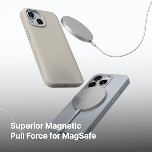 Coque MagSafe pour iPhone 15 Plus design fin beige coquillage - 5