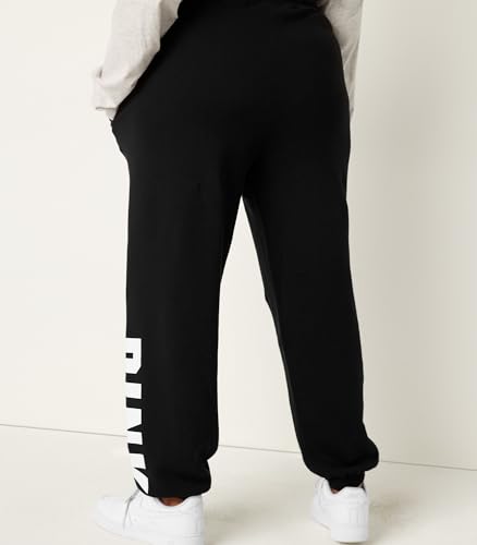 Victoria's Secret Women's Pink Logo Campus Sweatpants, Black, (XS) - image 3
