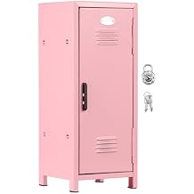 Mini Locker with Lock and Key, Rustproof Metal Small Locker for Desktop, Portable Mini Locker Cabinet, Practical Mini Locker with Compartments, Money Safe and Cash Box for Girls Pink