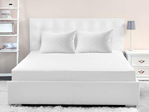 Superity Fitted Sheet Queen White - 100% Cotton Cool And Breathable Fabric – Protects Mattress From Dirt, Dust & Dander, Machine Washable (Queen Size 60X80) 12 Inch Depth - White #TOP7