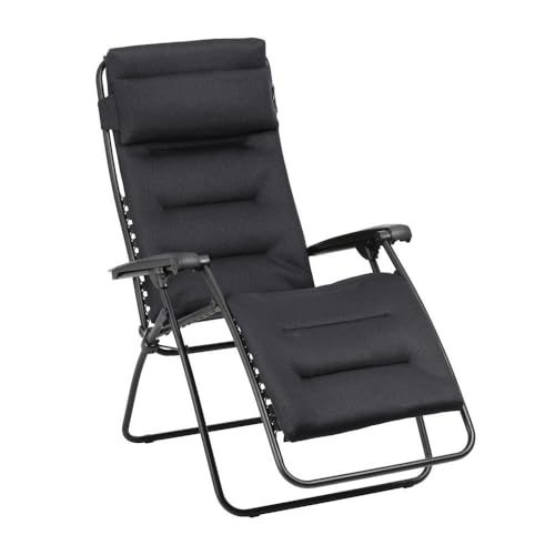 Lafuma MOBILIER - Fauteuil Matelassé Relax Zéro Gravité - Chaise Longue Multiposition Pliante Jardin et Intérieur - Toile AirComfort® Résistante - Tout Confort,...