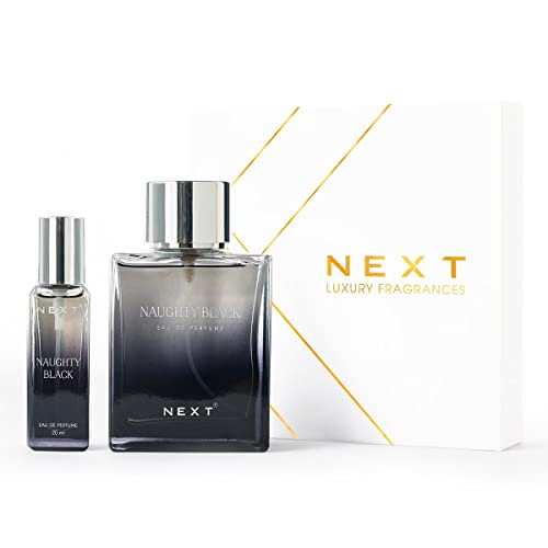 Image of NEXT CARE NAUGHTY BLACK Long Lasting Eau de Perfume for Men | Luxury Fragrance Combo Pack of -100ml+20ml