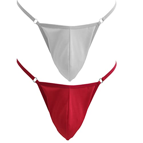 VemeFufu Homme String Jockstrap Taille Unique Couleur Rouge+Blanc (NeiKu-DingziX-Hong+Bai) Cover