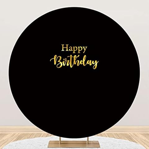 SDOTPMT Diameter 7ft Solid Color Round Background Cover Black Art Photography Background for Adults Birthday Art Portrait Photos Props Magic Show Props Circle Stand Photo Backdrop Cover