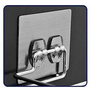 ZIVIK Stainless Steel Self Adhesive Toilet Paper Holder 2Pcs, Magic Sticker Wall Mounted Tissue Paper Roll Holder Bathroom Rack for Kitchen Towel Holder (Silver) (2) 2