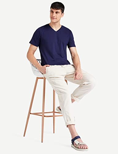 Image of Amazon Brand - Symbol Men's Solid Cotton T Shirt | Plain | V Neck | Half Sleeve-Regular Fit | Combo Pack of 3 (Available in Plus Sizes)