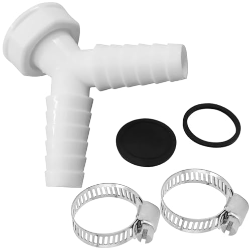 Adaptador de desagüe de lavadora, 1 pulgada en Y, doble conexión para lavadora y secadora, conexión de lavadora, aguas residuales con válvula antirretorno y 2 abrazaderas de manguera