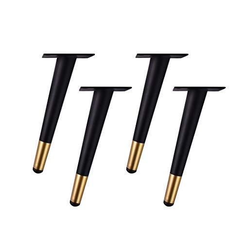 4 Patas De Soporte De Muebles Inclinadas, Patas De Muebles De Metal Patas De Sofá Patas De Gabinete Patas De Gabinete Patas De Mesa Pies De Reemplazo De Muebles, Oro Negro(45cm/17.7in)