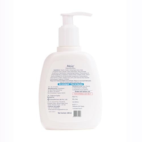 Moiz Cleansing Lotion | Face & Body Cleanser | For Sensitive Skin | With Aloe Vera & Pro-Vitamin B5 | pH 5.6 | Soap, Paraben & Sulphate Free - 400ml