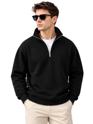 Image of Men's Cotton Fleece Half Zipper Sweatshirt