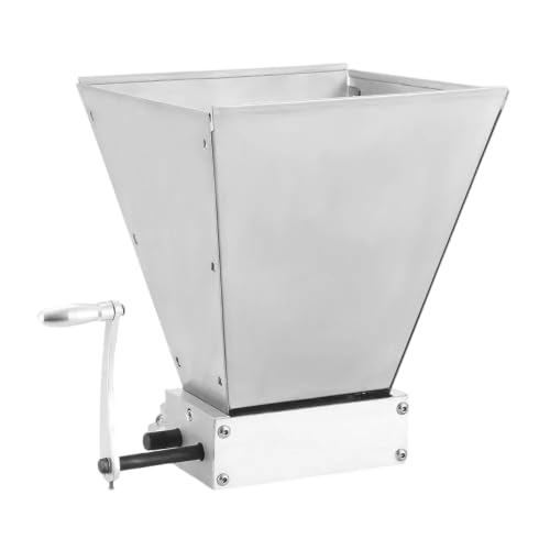 Professional 2-Rollers Malt Mill for Home Brewing - Adjustable Grain Crusher with Stainless Steel Rollers and Aluminum Body