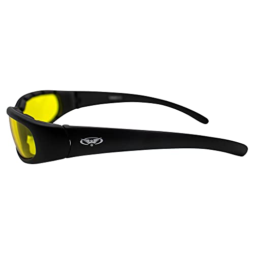 Global Vision Chicago Motorcycle Riding Sunglasses Black Frame w/Yellow Lenses4