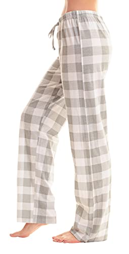 Image of Just Love Women's Buffalo Plaid Pajama Pants, 100% Cotton Jersey Knit Sleep and Lounge PJ Bottoms