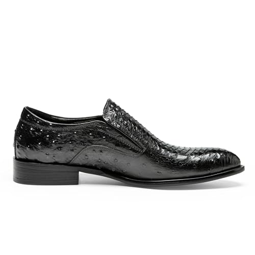 Loafers for Men - Genuine Leather Crocodile-Embossed Slip-On Loafers | Elastic Gore Dress Shoes with Luxe Reptile Pattern4