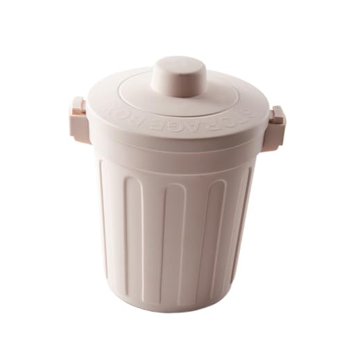 Alipis Papelera de Escritorio Mini de Plástico PP con Tapa Abatible Color Gris Claro Tamaño 10X15 CM Adecuado para Hogar Oficina y Cocina