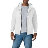 Hanes Men's Full-Zip EcoSmart Fleece Hoodie, White, Large