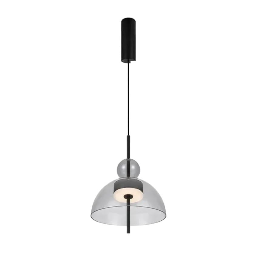 Lustre en verre de style nordique élégant avec abat-jour gris raffiné