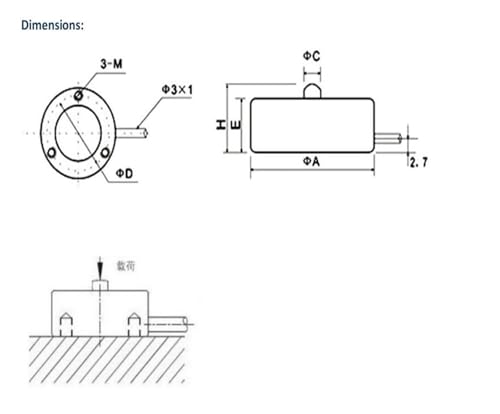 Cellule de charge de compression de 5kg à 3 tonnes de haute précision mécanique