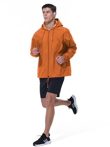 Image of UIQUR Mens Rain Jacket Raincoat Windbreaker Running Waterproof Lightweight Packable with Hood Travel Hiking Cycling