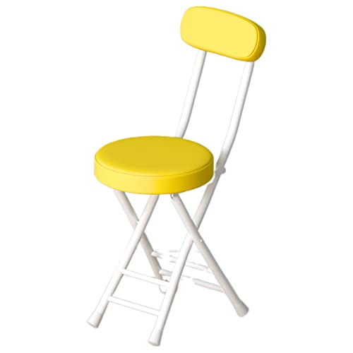 Silla plegable acolchada, silla resistente para eventos e invitados con respaldo, versátil para cocina y exteriores, cómodo taburete tapizado amarillo