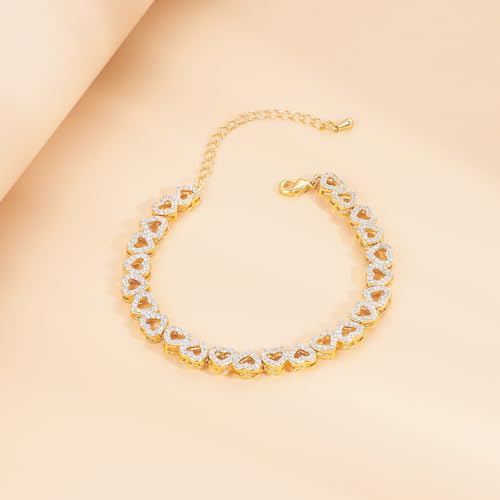 Classic Fashion Tennis Bracelet for Women, White Gold Plated Marquise Teardrop Cubic Zirconia Bridal Wedding Bracelet for Party Prom 5