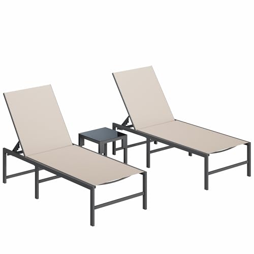 Image of Amopatio Patio Lounge Chairs Outdoor Chaise Lounges Set of 2
