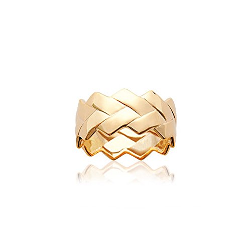 Bague en Plaqué Or pour femme tresse 10 mm tendance