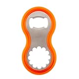 Flaschenöffner, zwei Verwendungsmöglichkeiten, Edelstahl, Kronkorkenöffner, Flaschenöffner, Orange