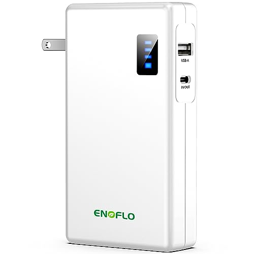 Enoflo Portable Charger Power Bank With Built-In Ac Wall Plug Usb C 18W Fast Charging Battery Pack 10000Mah Dual Usb Ports External Battery Backup Power Supply Compatible With Smartphones thumb #6