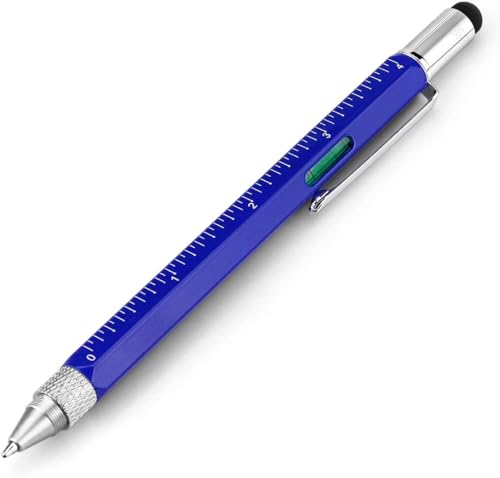Image of COOFANDY Multi-tool Pen, Construction Tools Office Supplies, Screwdriver Metal Pocket Pen, Touchscreen Stylus /Ballpoint Pen /Bubble Level /Ruler /Phillips Flathead Bit, Mechanic Tools for Men