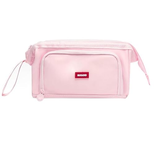 HVOMO Pencil Case Large Capacity Pencil Pouch Handheld Pen Bag Cosmetic Gift for Office School Teen Girl Boy Men Women Adult (Pink)
