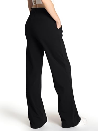 Safort Wide Leg Pants Women Dress Pants 28"/31"/34" Business Casual Trousers Work Office Loose Slacks Belt Loops Pockets3