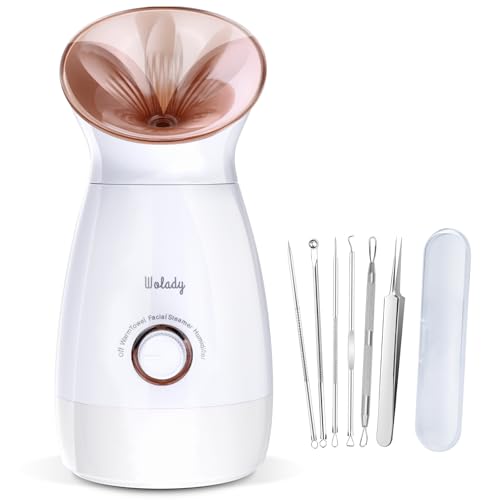 Wolady Dampfzerstäuber für Sauna, 3-in-1 Gesichtsdampfer zur kosmetischen Gesichtspflege & Inhalation Luftbefeuchter, Gerät, Reinigung von Poren Körperpflege (Roségold)