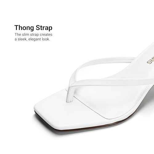 Image of DREAM PAIRS Kitten Heels for Women Flip Flop Low Heels Square Open Toe Sandals Thong 1.97 Inch Heeled Sandals for Summer Vacation
