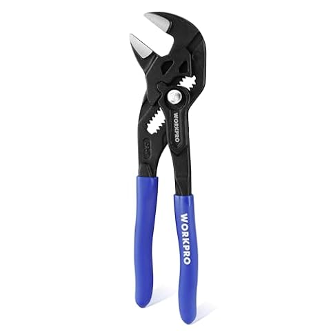 WORKPRO Zestaw szczypiec z nastawnym kluczem, nastawny klucz, szczypce do pompy wodnej 180mm, szczypce z samoregulującą szczęką o maksymalnej pojemności szczęki 40mm, podwójna rączka dla oszczędności