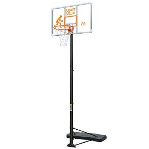 Silver Valley Pro Court Sistema de aro de Baloncesto portátil con Tablero de policarbonato Transparente de Lujo de 44