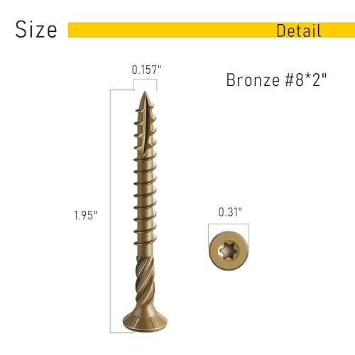 Image of 150pcs Deck Screws #8 x 2 Inch Wood Screw Star /Trox Drive Structural Screw for Timber, Log, Landscaping Wood Etc.