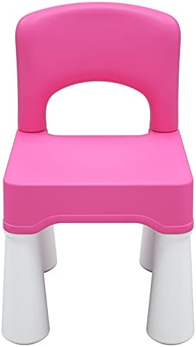 burgkidz Plastic Kids Chair, Durable and Lightweight, 9.3" Height Seat, Indoor or Outdoor Use (Pink)