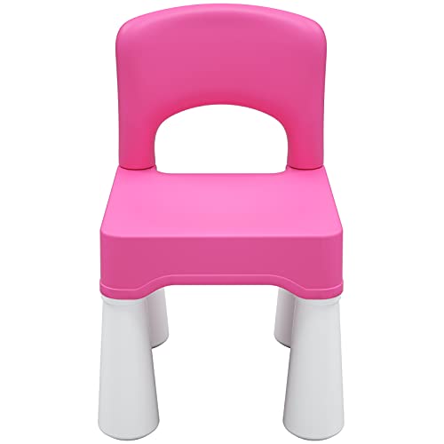 Burgkidz Plastic Kids Chair, Durable And Lightweight, 9.3" Height Seat, Indoor Or Outdoor Use (Pink) #TOP18