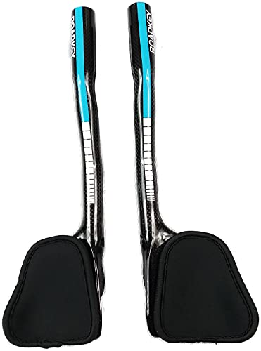 Aero Bars TT Bracciolo Bici Barre Aero TT Bike Bracciolo Manubrio Blu 3K Gloss Fibra di Carbonio Aerobar Triathlon 340mm