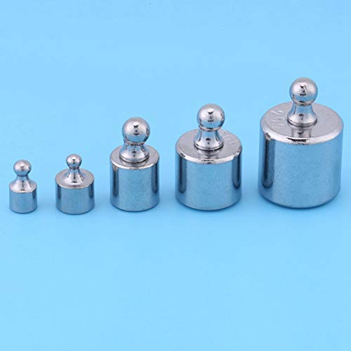 Precision Calibration Weight Test Set Kit for General Laboratory and Industrial Measurement, 5pcs 1g 2g 5g 10g 20g Chrome Plating Scale Weights,