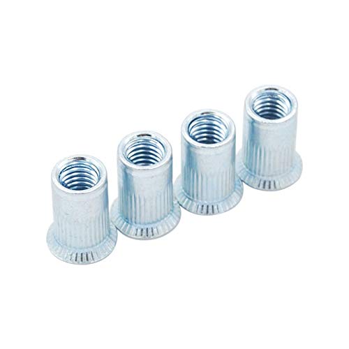 100x Rivet Nut Nutsert Threaded Steel Zinc Plated Countersunk Head Knurled Body M3 M4 M5 M6 M8 M10 M12 (M8)