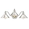 Kira Home Welton 25.5" 3-Light Modern Farmhouse Bathroom Light, Vintage Vanity Barn Light, Polished Nickel Finish