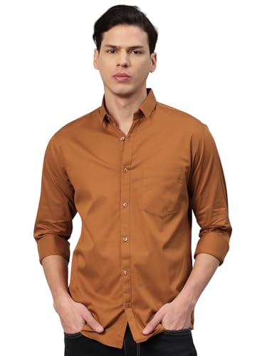 Image of Majestic Man Men's Cotton Slim Fit Solid Casual Shirt
